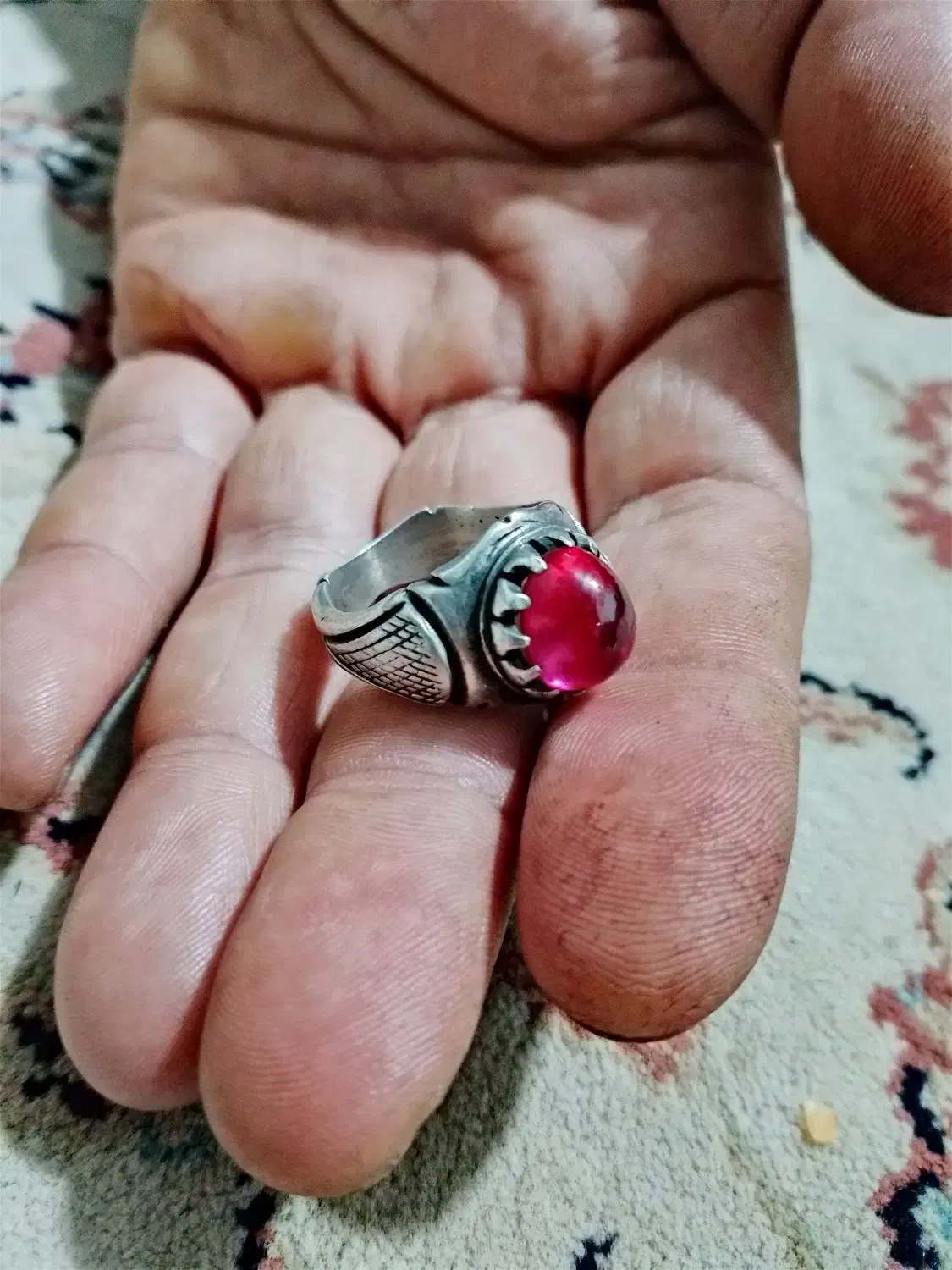 انگشتر یاقوت سرخ کهنه رکاب دست ساز نامی(پدر)|جواهرات|محمدشهر, محمدشهر|دیوار