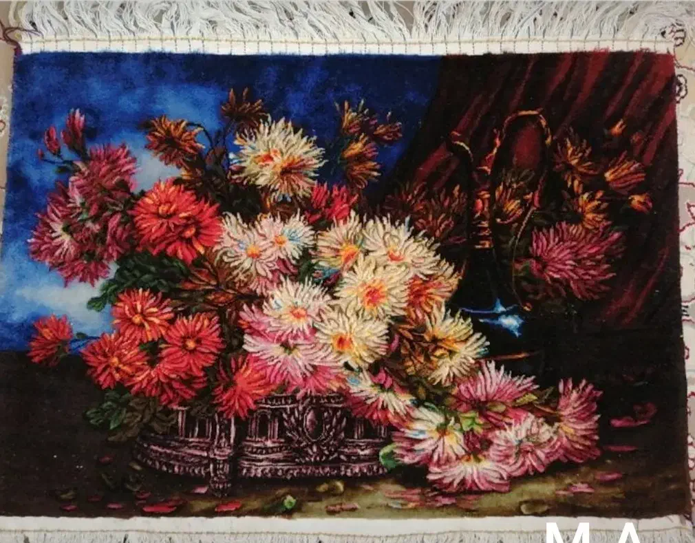 تابلو فرش دستبافت گل وگلابدان|تابلو فرش|اندیشه, اندیشه فاز ۲|دیوار