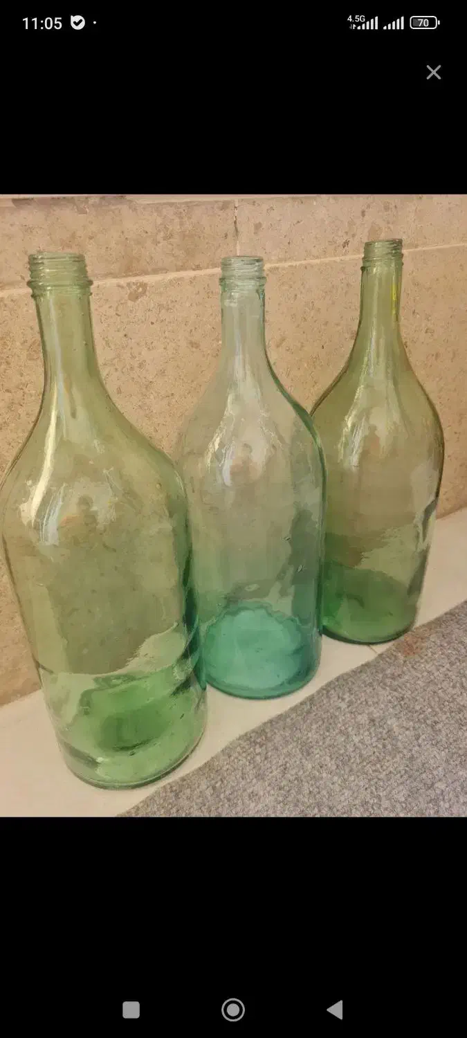 بطری شیشه ای نگهداری عرقیجات گیاهی ( بشلیخ )|ظروف نگهدارنده، پلاستیکی، یک‌بارمصرف|ارومیه, |دیوار