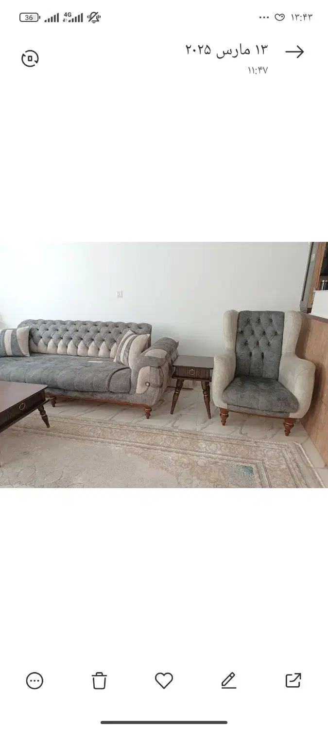 مبل ۸نفره راحتی مکانیزم تختشو مدل چسترآیسل|مبلمان خانگی و میز عسلی|بومهن, |دیوار