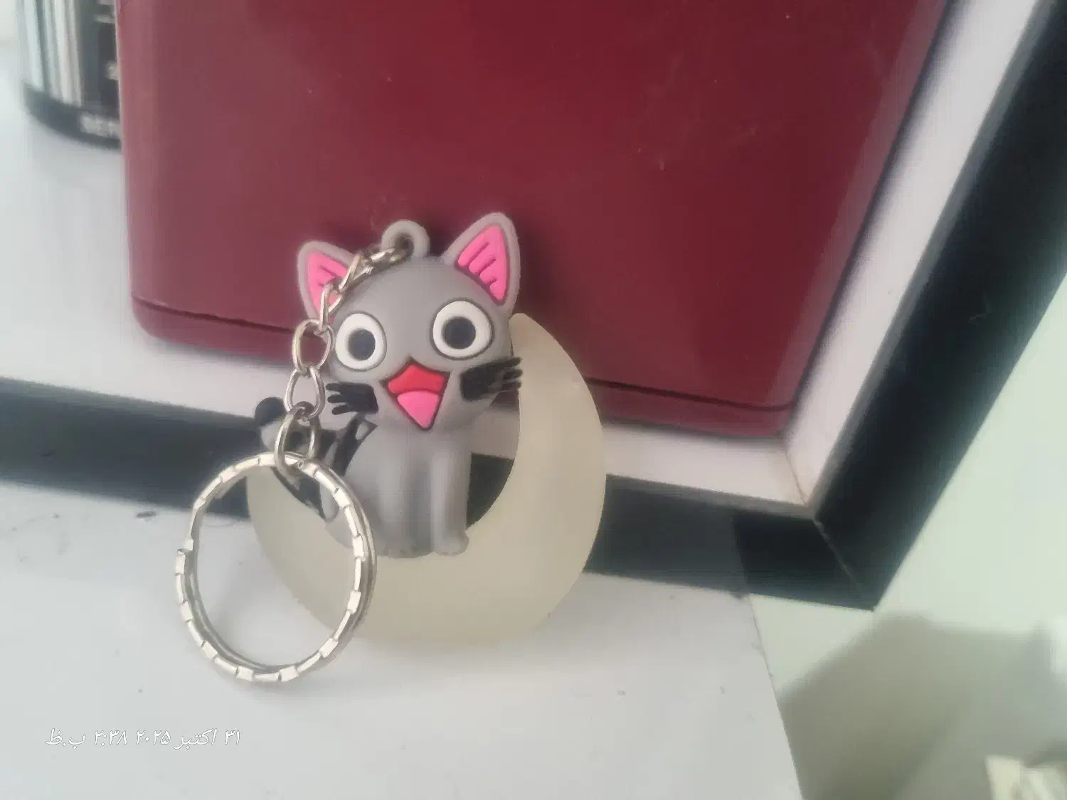 جاکلیدی دست ساز طرح گربه روی ماه|زیورآلات و اکسسوری|میانه, |دیوار