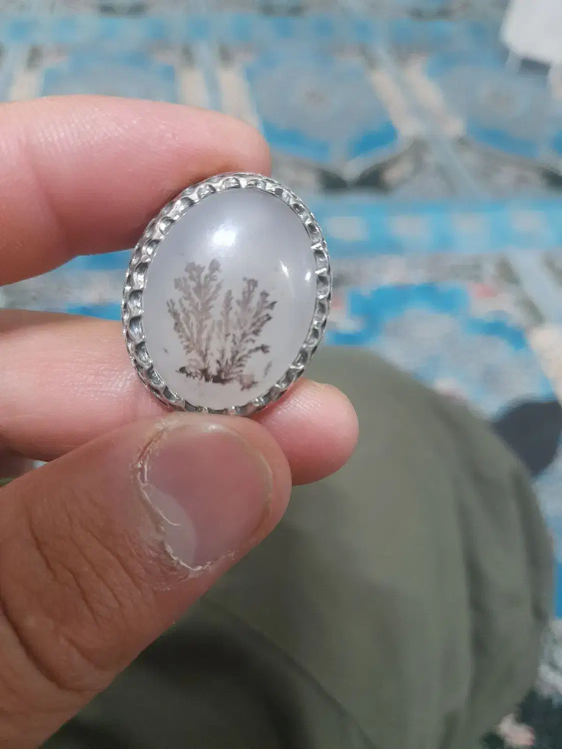 انگشتر نقره نگین شجر|جواهرات|اردبیل, |دیوار