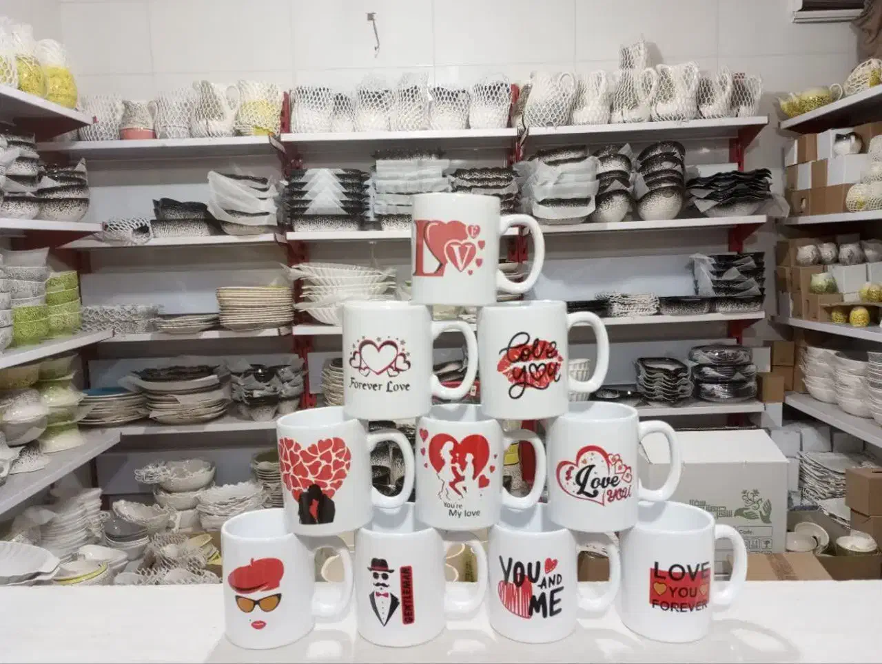 ماگ طرح لاو شکرستان دختر لیوان سرامیکی چینی|ظروف سرو و پذیرایی|قم, باغ شریفی|دیوار