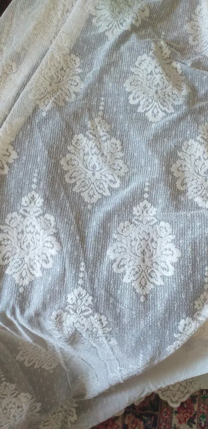 پرده تور گل ابریشمی(پارچه ترکی)|پرده، رانر، رومیزی|محلات, |دیوار