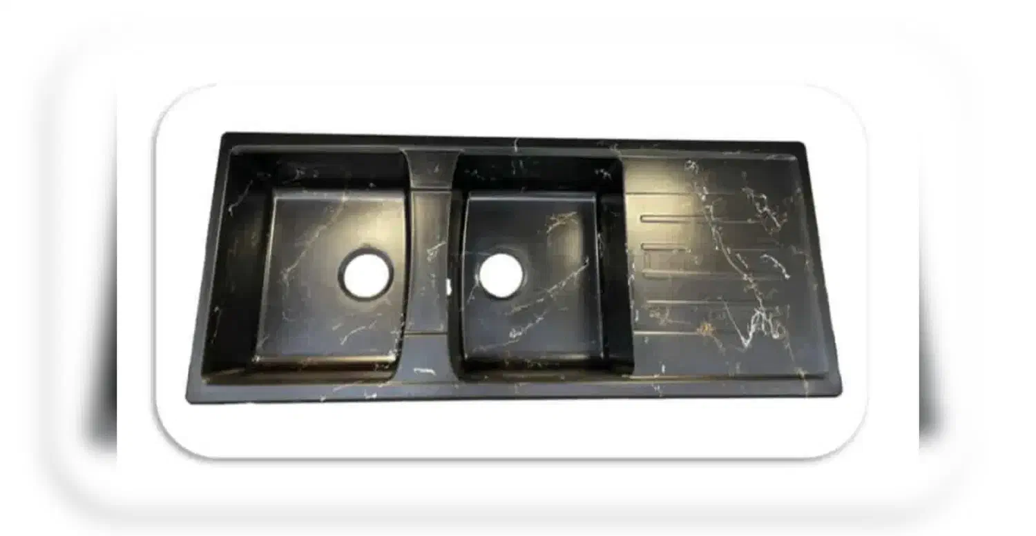 سینک گرانیتی توکار دو لگن با سینی|مصالح و تجهیزات ساختمان|بومهن, |دیوار