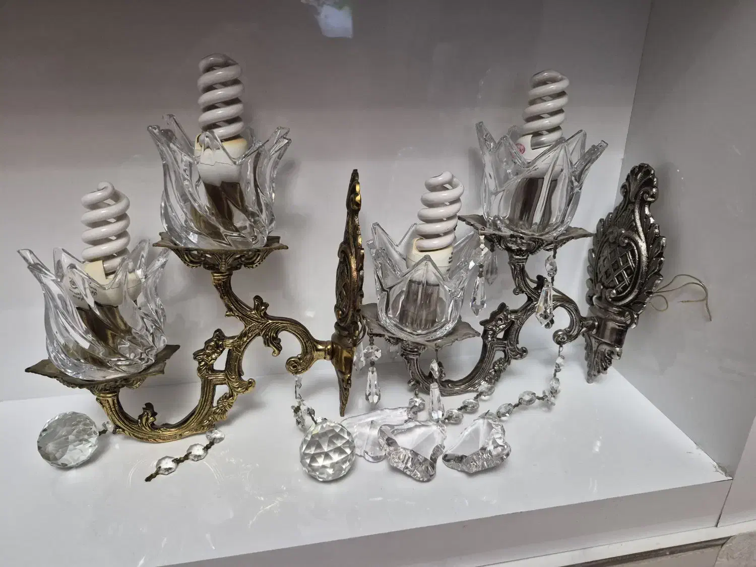 دوعدد لوستر دیواری|لوستر و چراغ آویز|تبریز, |دیوار