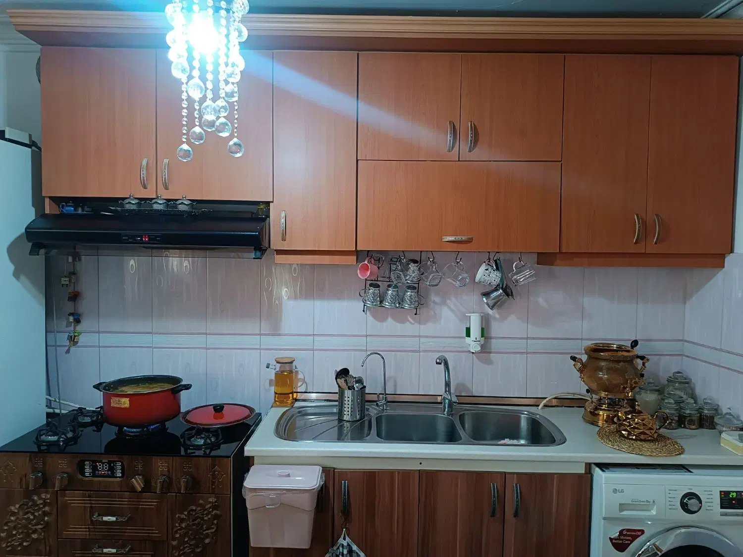 کابینت ام دی اف همراه هودگازجداگانه|آب‌چکان و نظم‌دهنده ظروف|رشت, توشیبا|دیوار