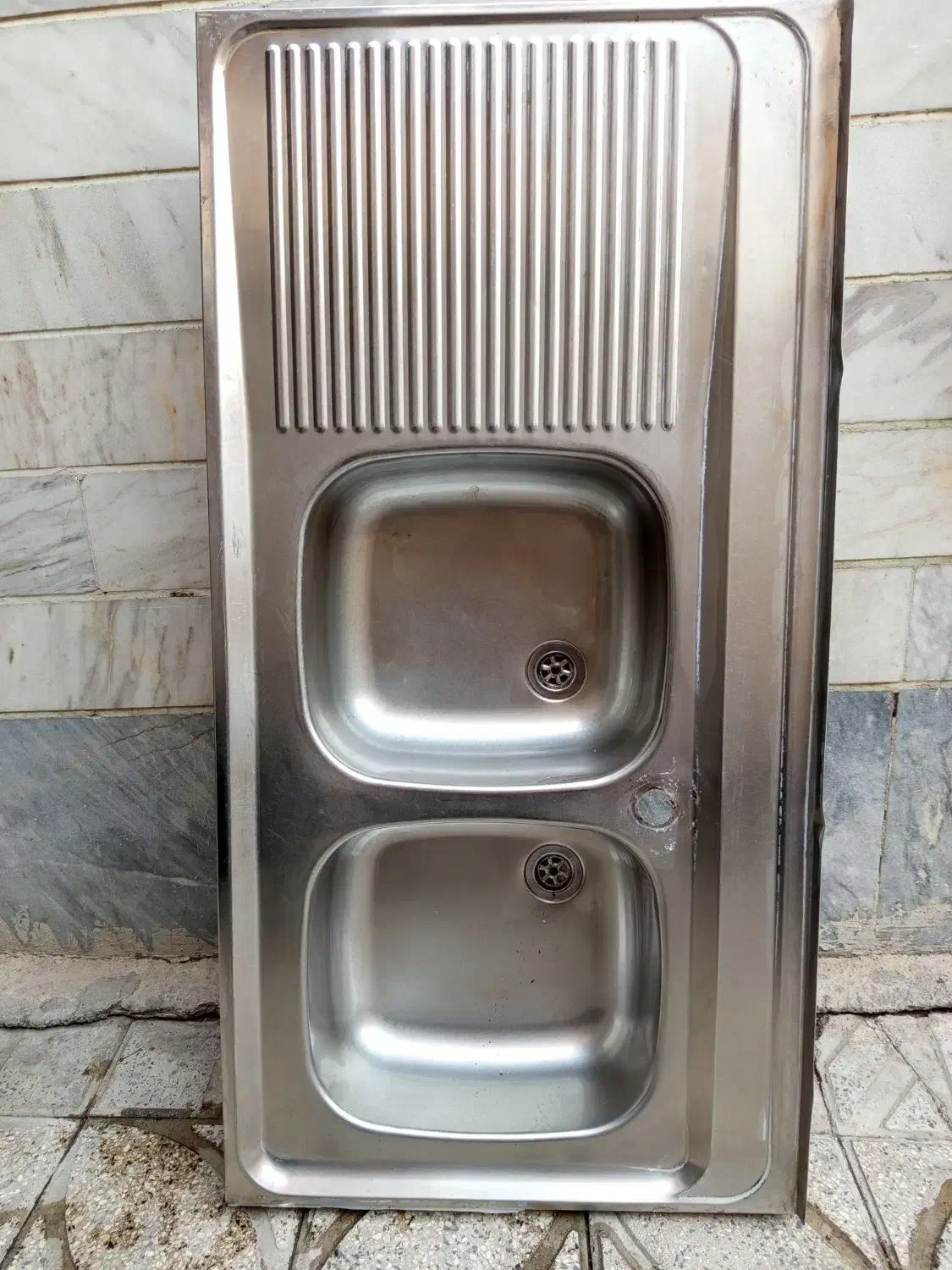 سینک دو لگنه|آب‌چکان و نظم‌دهنده ظروف|مشکین‌دشت, |دیوار