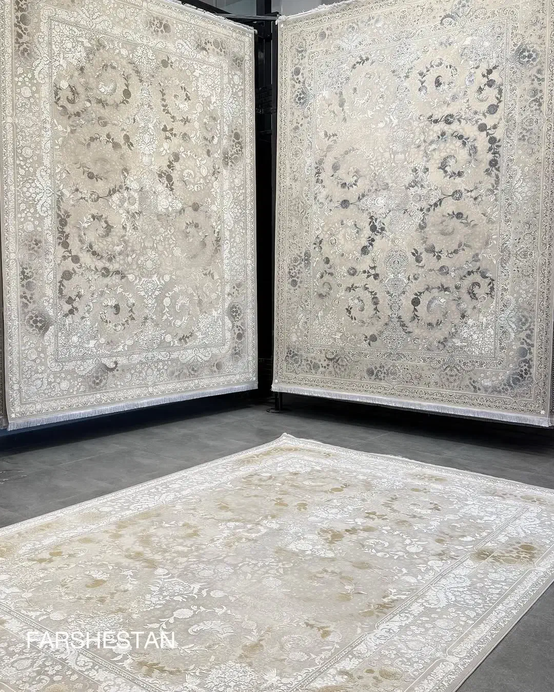 فرش ویدا کرم طوسی ۱۲۰۰شانه مجموعه کامل ۳۶۰۰|فرش|بوشهر, |دیوار