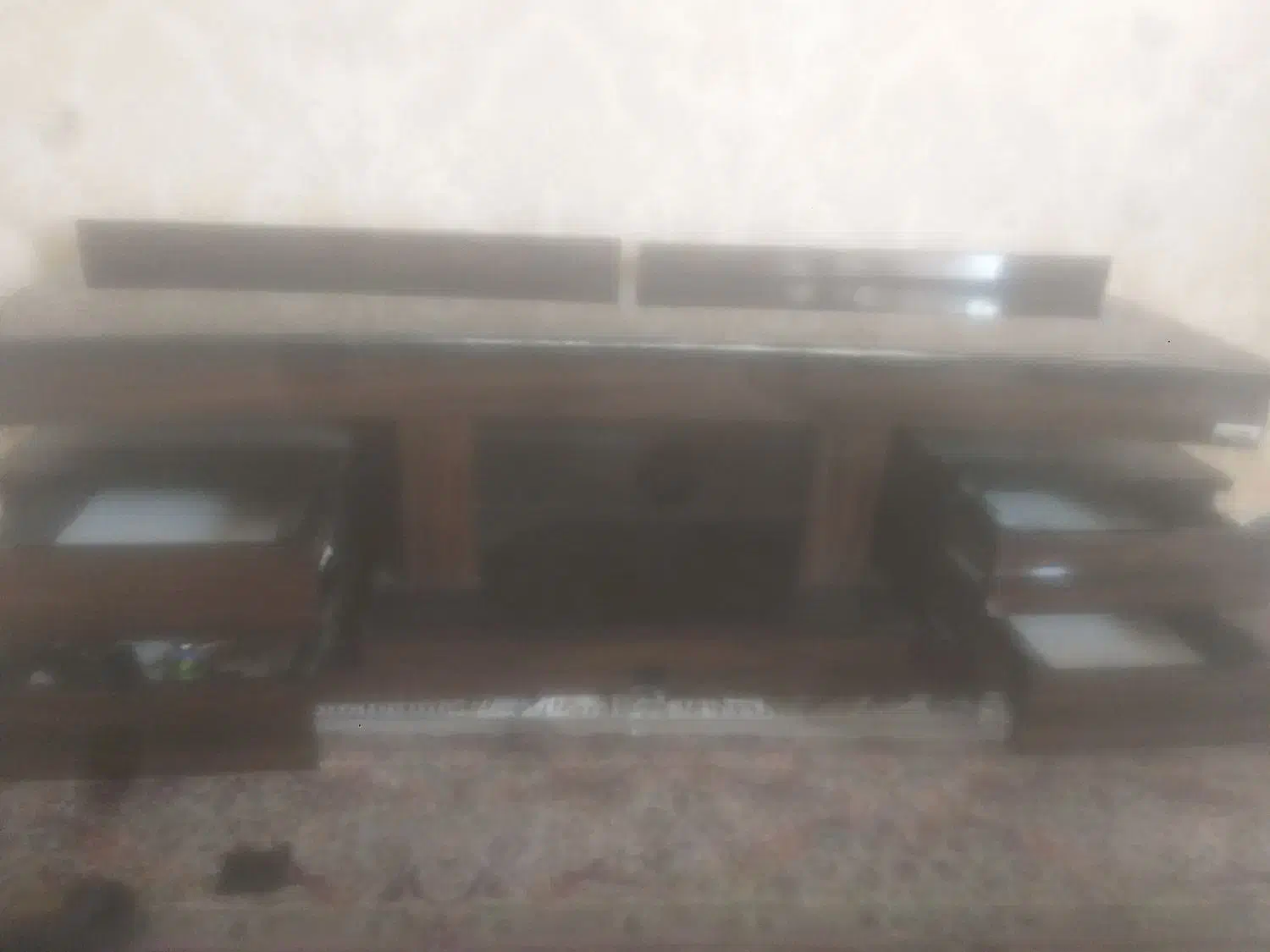 میزتلویزیون۳تیکه mdf باشیشه سکوریت پانچ شده|میز تلویزیون|محمدیه-قزوین, |دیوار