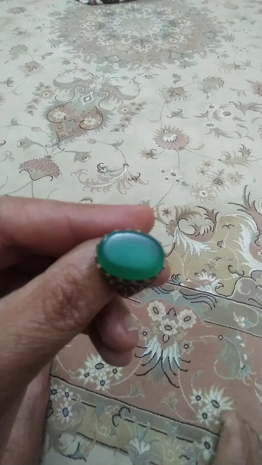 انگشتر عقیق سبز|جواهرات|خرم‌آباد, |دیوار