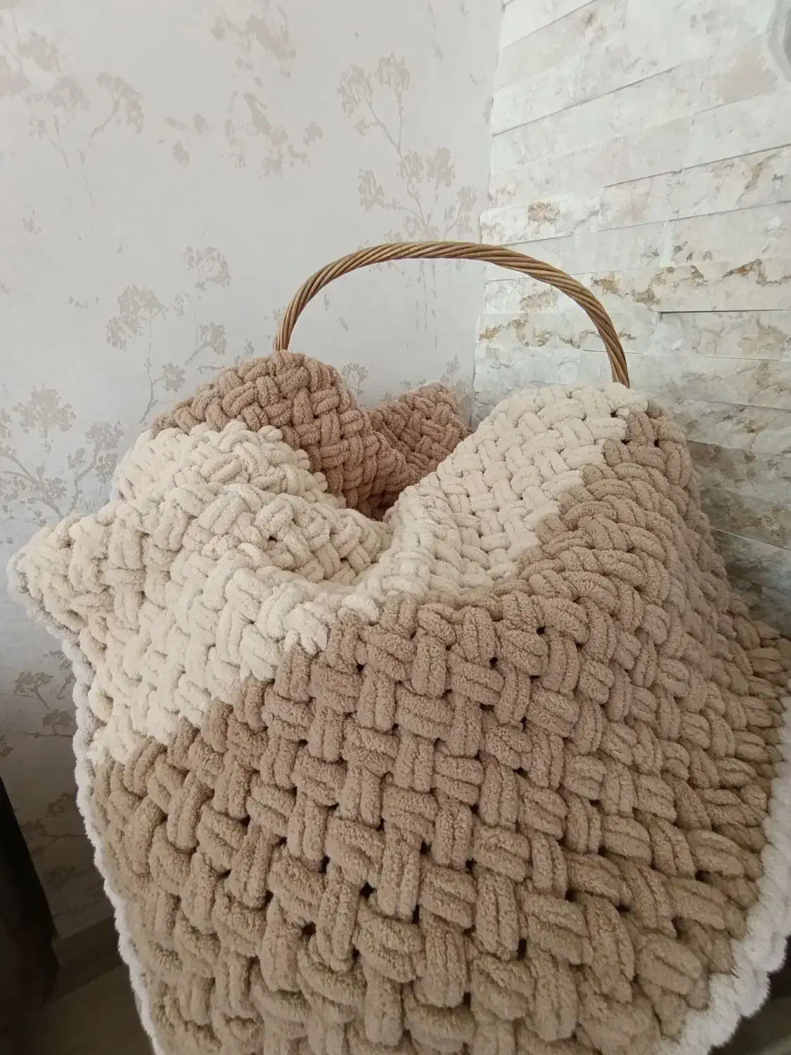 پتو پافی ترک دست باف نوزاد وکودک نرم ولطیف ومخملی|رختخواب، بالش، پتو|تبریز, |دیوار