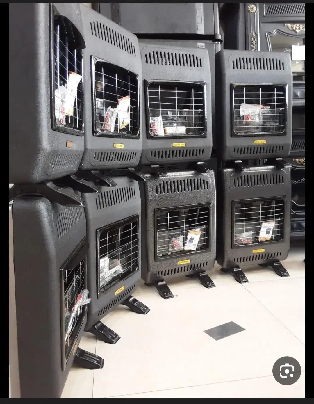 بخاری مرکزی نمایشگاه شعله ی سنسور دار پاک خزر|بخاری، هیتر، شومینه|شیراز, کفترک|دیوار