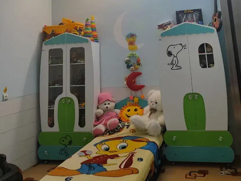 تخت و کمد کودک ونوجوان|تخت و سرویس خواب|بافق, |دیوار