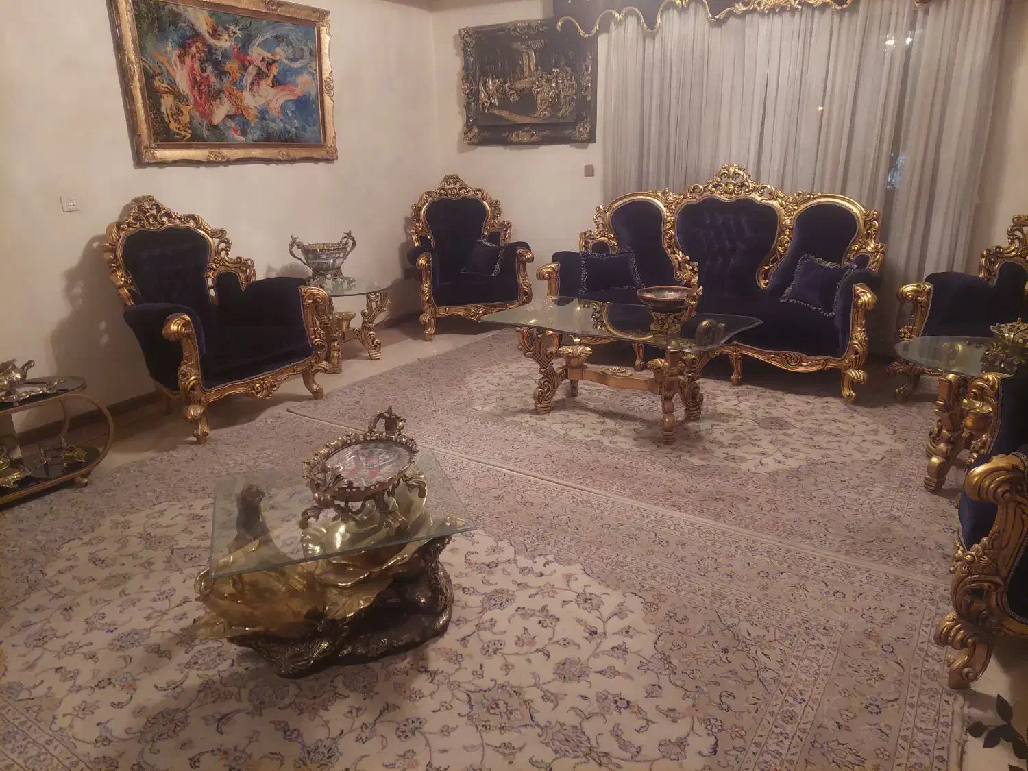 مبلمان هفت نفره|مبلمان خانگی و میز عسلی|تهران, چوب تراش|دیوار