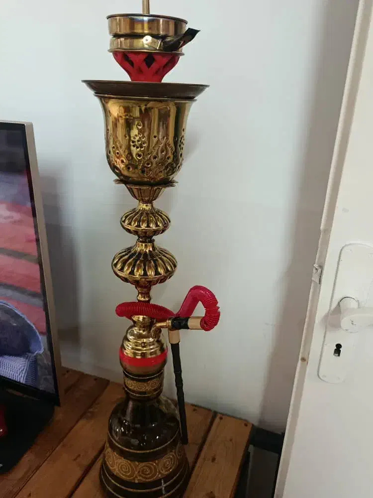 قلیان برنجی آبکاری طلا و کروم|صنایع دستی و سایر لوازم تزئینی|امیرکلا, |دیوار