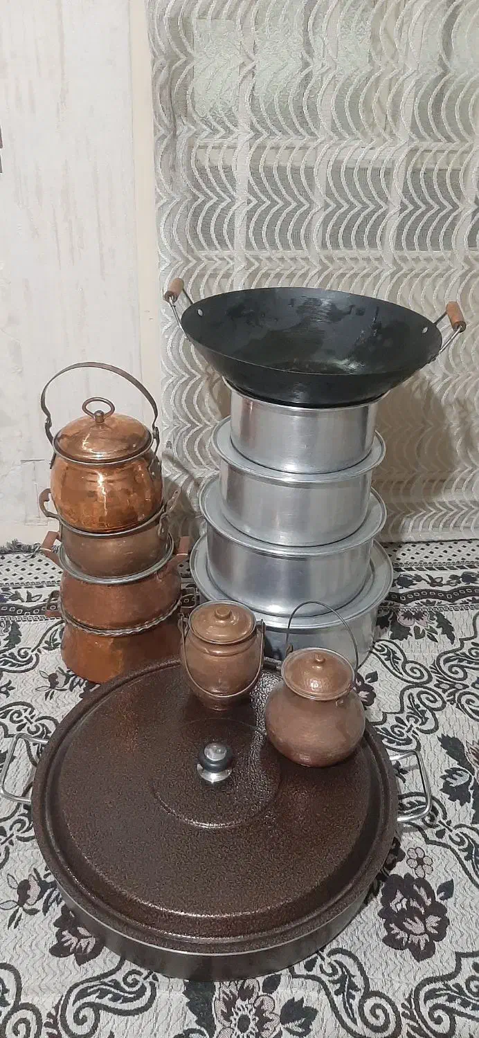 قابلمه روحی و مسی تابه بزرگ تفلون در شهریار|ظروف پخت‌وپز|تهران, شهرک فرهنگیان|دیوار