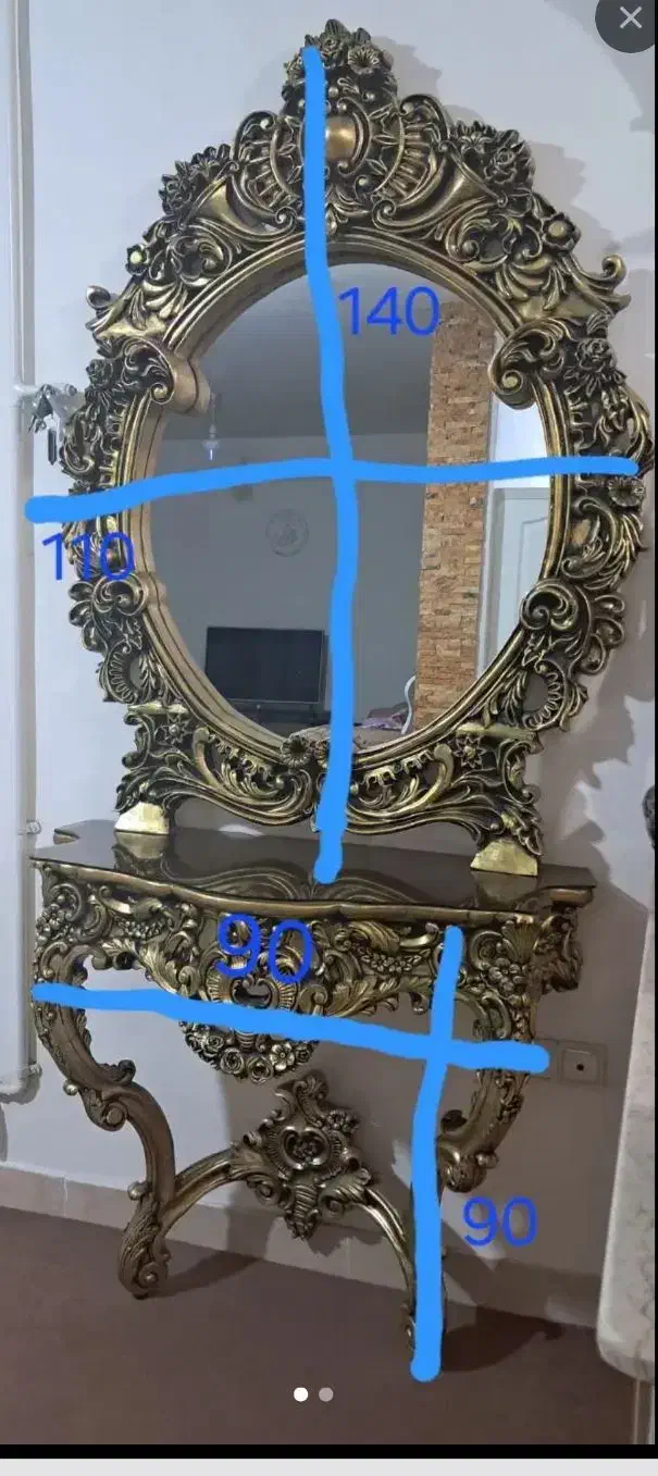 آینه وشمعدان|بوفه، ویترین، کنسول|چهارباغ, |دیوار