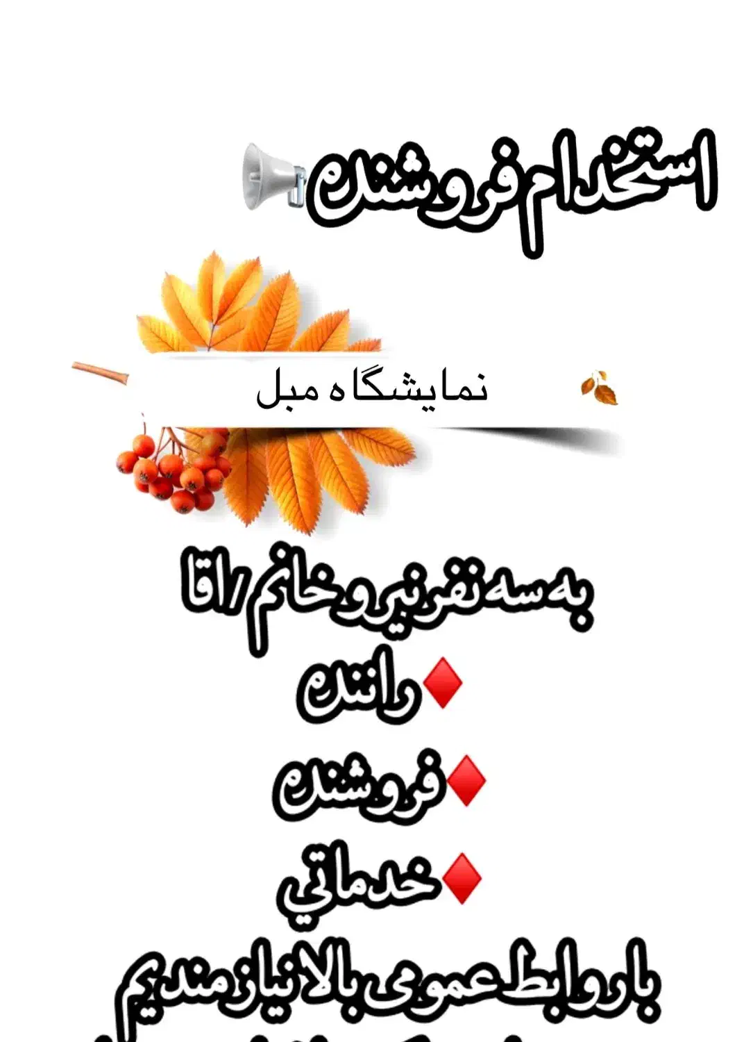 به ۳ نفر فروشنده و راننده و خدماتی|استخدام خدمات فروشگاه و رستوران|ملایر, |دیوار