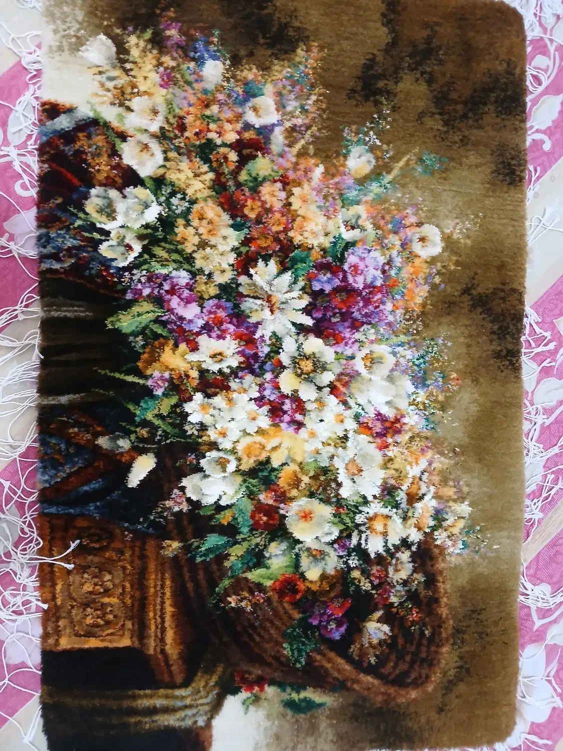 تابلو فرش دستبافت سبد واژگون|تابلو فرش|پرند, فاز ۵|دیوار