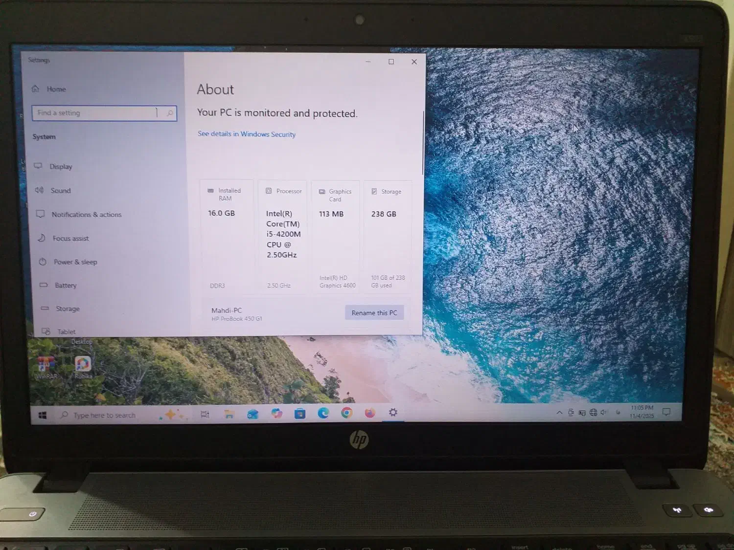 لپتاپ hp با رم ۱۶ ، کرایو ۵ اینتل ، هارد ۲۵۶ ssd|رایانه همراه|مشهد, توس (بلوار توس)|دیوار