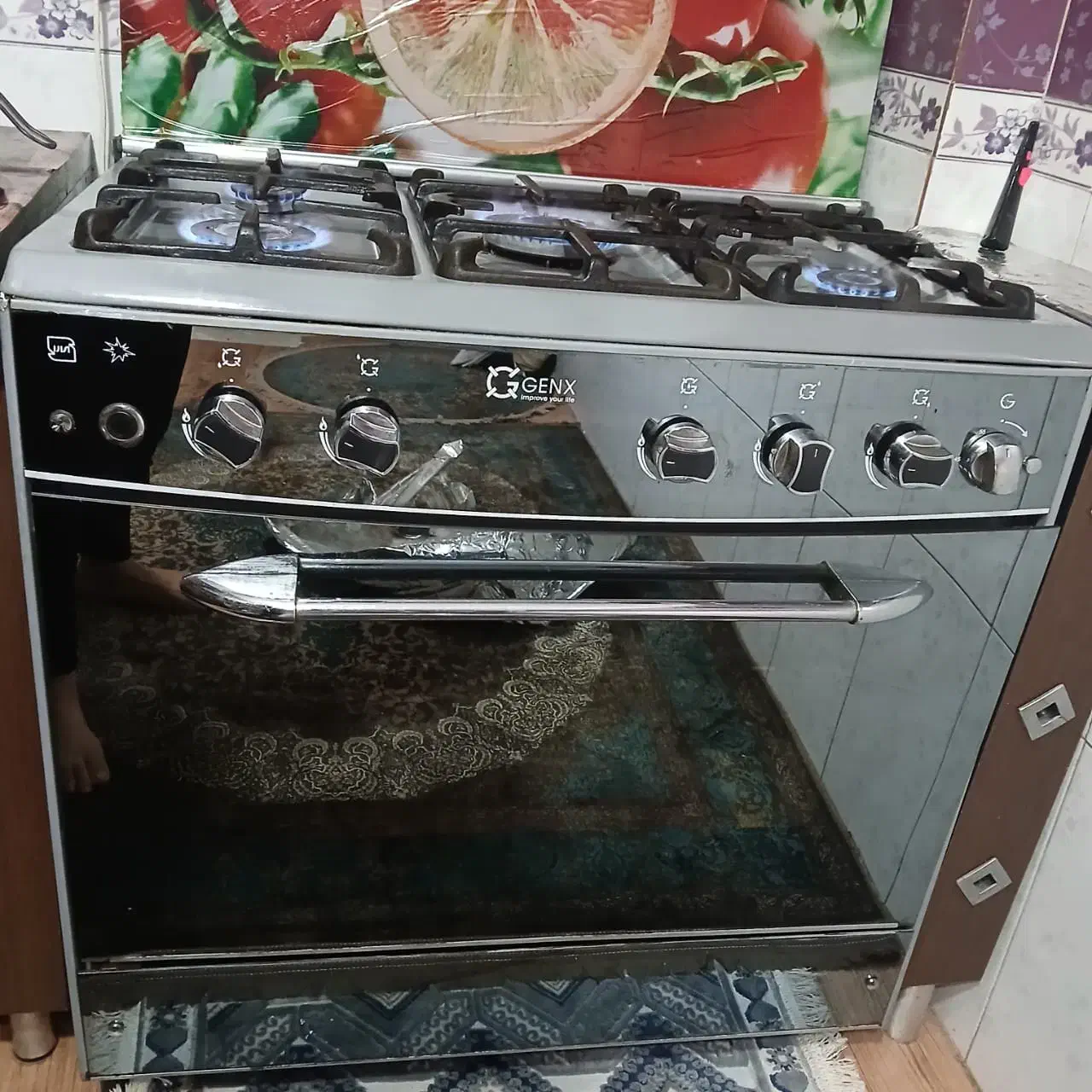 اجاق گاز طرح فر پنج شعله در حد نو|اجاق گاز و لوازم برقی پختوپز|ورامین, شهرک مدرس|دیوار