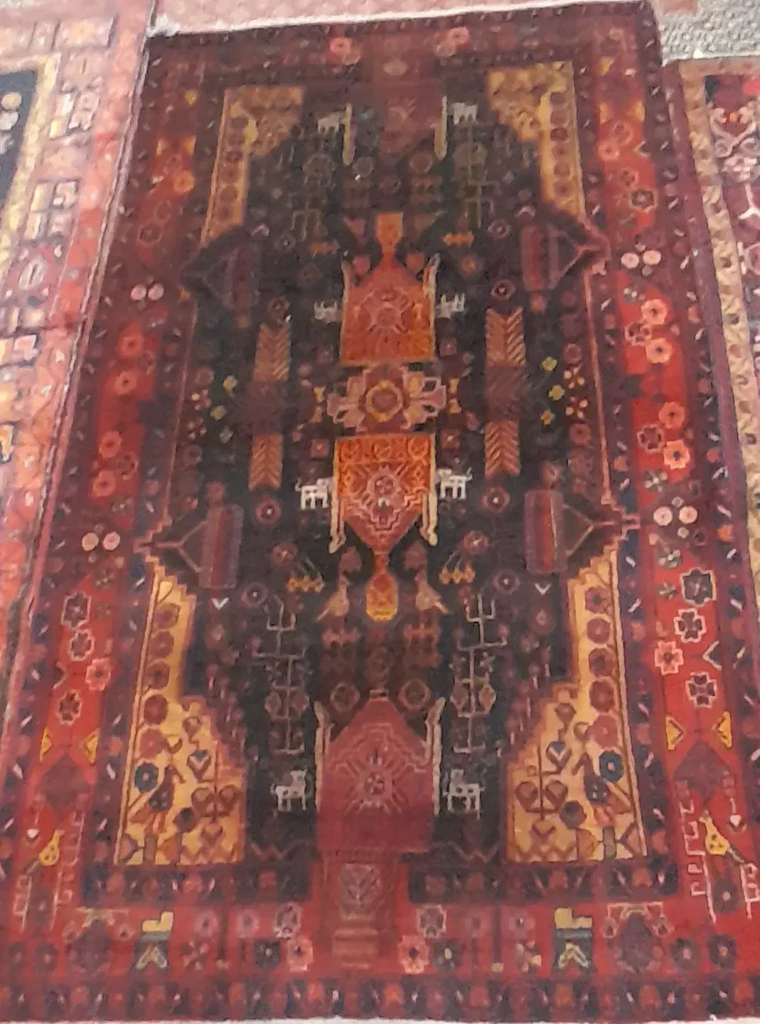 فرش قدیمی محلی دست بافت|فرش|خرمآباد, |دیوار