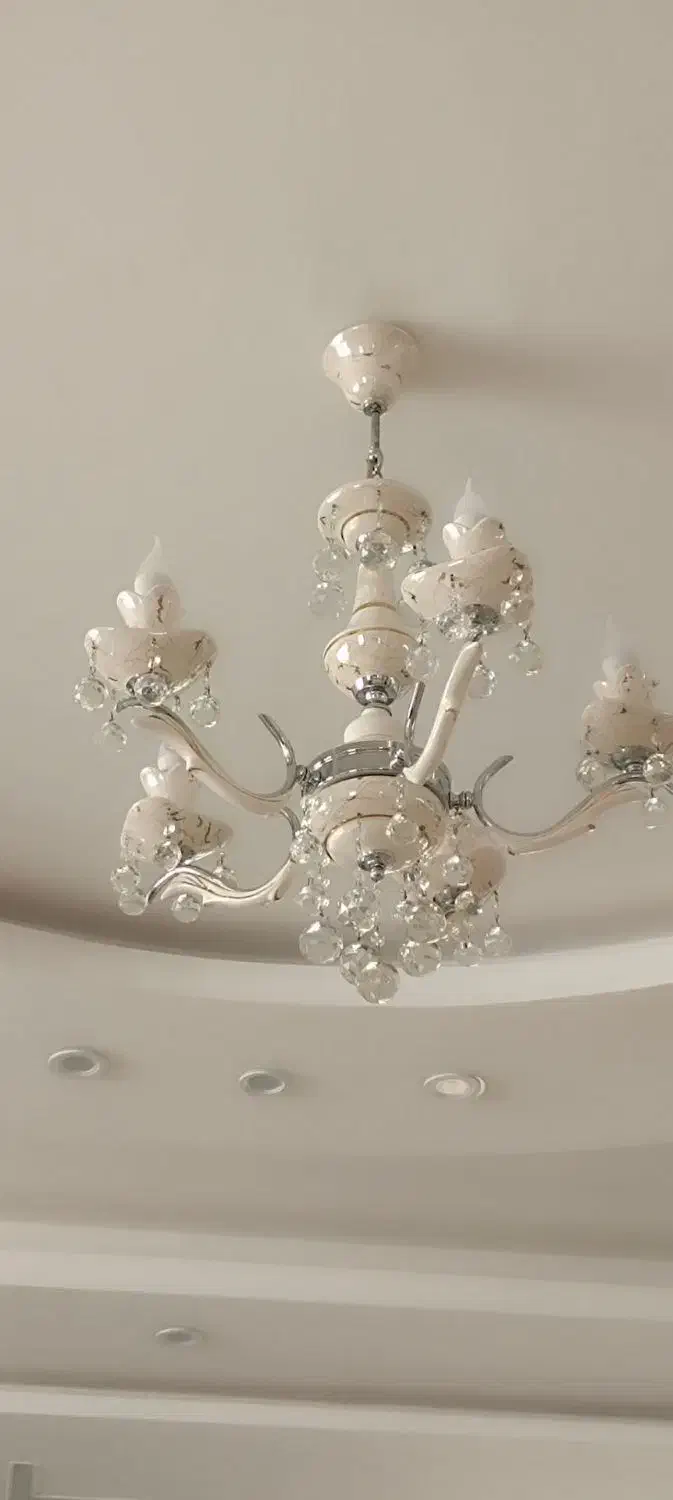 باسلام دوعدد لوستر سرامیکی پنج شاخه در حد نو نو|لوستر و چراغ آویز|کرمانشاه, |دیوار