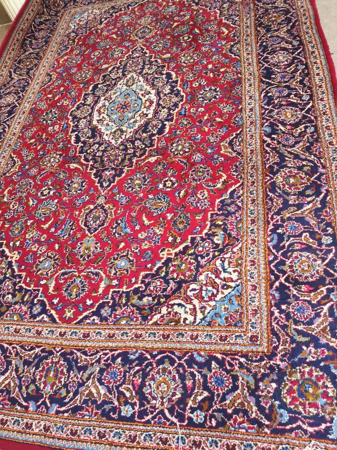 قالی دستباف قدیمی 2 تخته 9 متری|فرش|رفسنجان, |دیوار