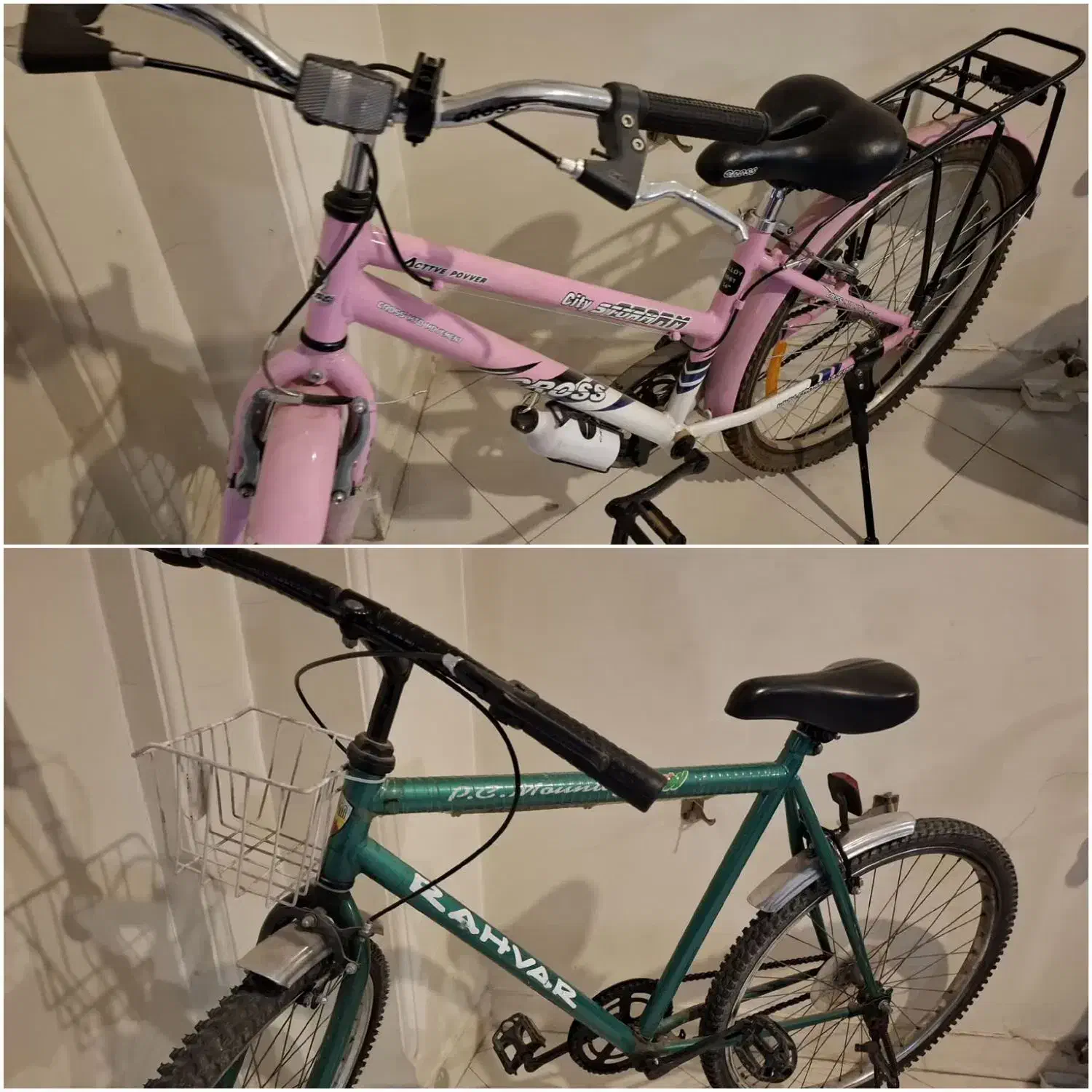 دوچرخه دو عدد در حد نو تمیز سالم صورتی سبز|دوچرخه، اسکیت، اسکوتر|تهران, سوهانک|دیوار