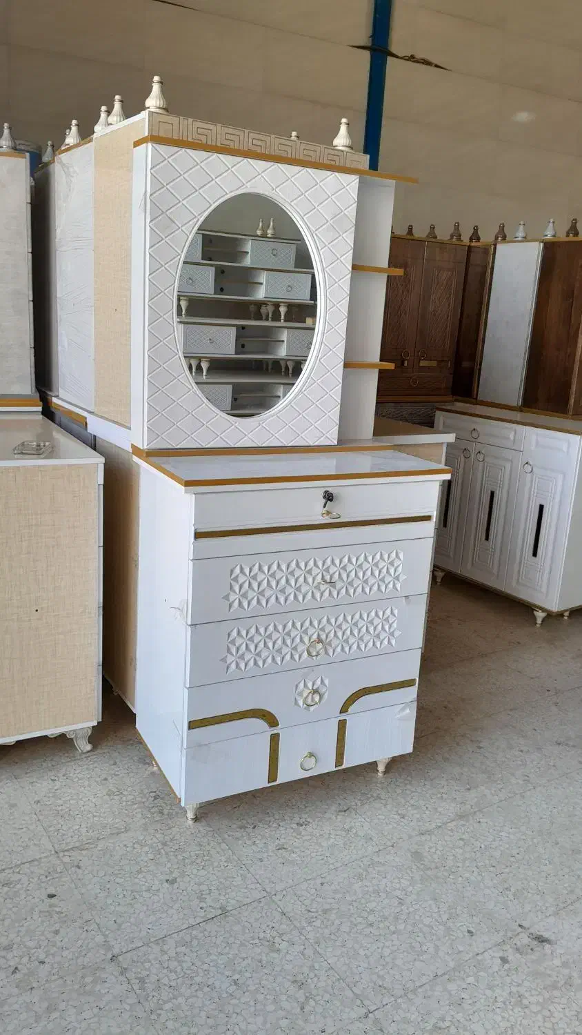 میز آرایش ۵ کشو و آینه کنسول وکیوم|جاکفشی، کمد، دراور|گنبد کاووس, |دیوار