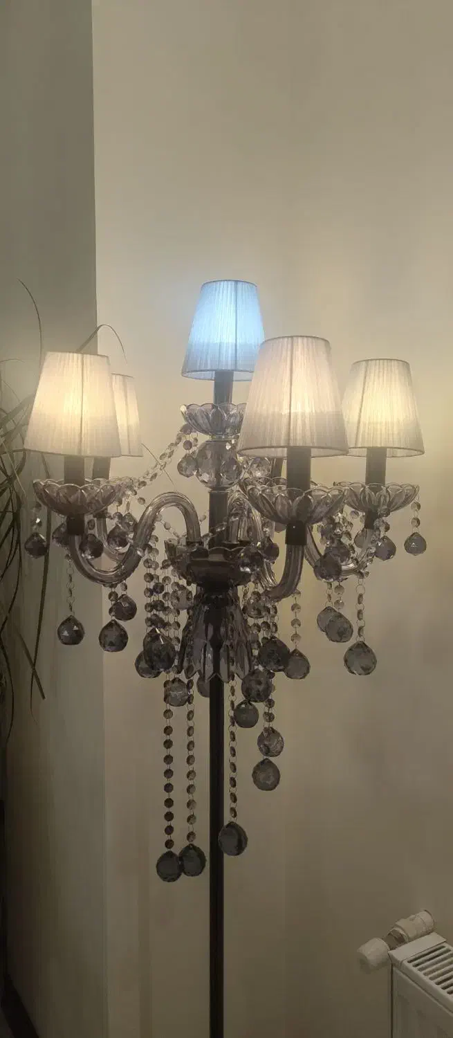 لوستر کریستالی رنگ دودی|لوستر و چراغ آویز|تهران, کوهک|دیوار