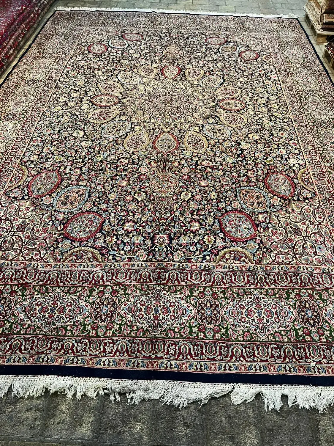 قالی کرمان سرمه‌ای رشید فرخی|فرش|تهران, دریان‌نو|دیوار