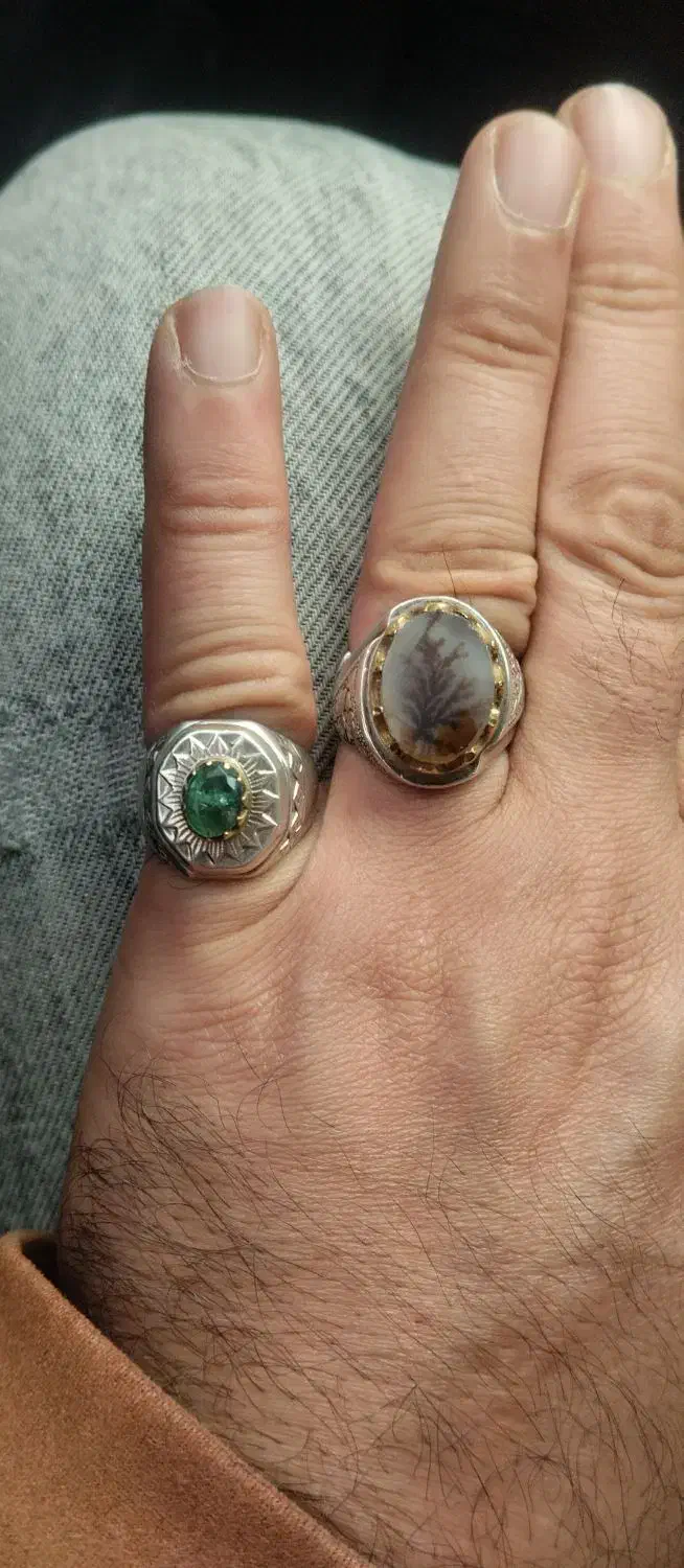 انگشتر نقره زمرد شجر یاقوت|جواهرات|چهاردانگه (تهران), |دیوار