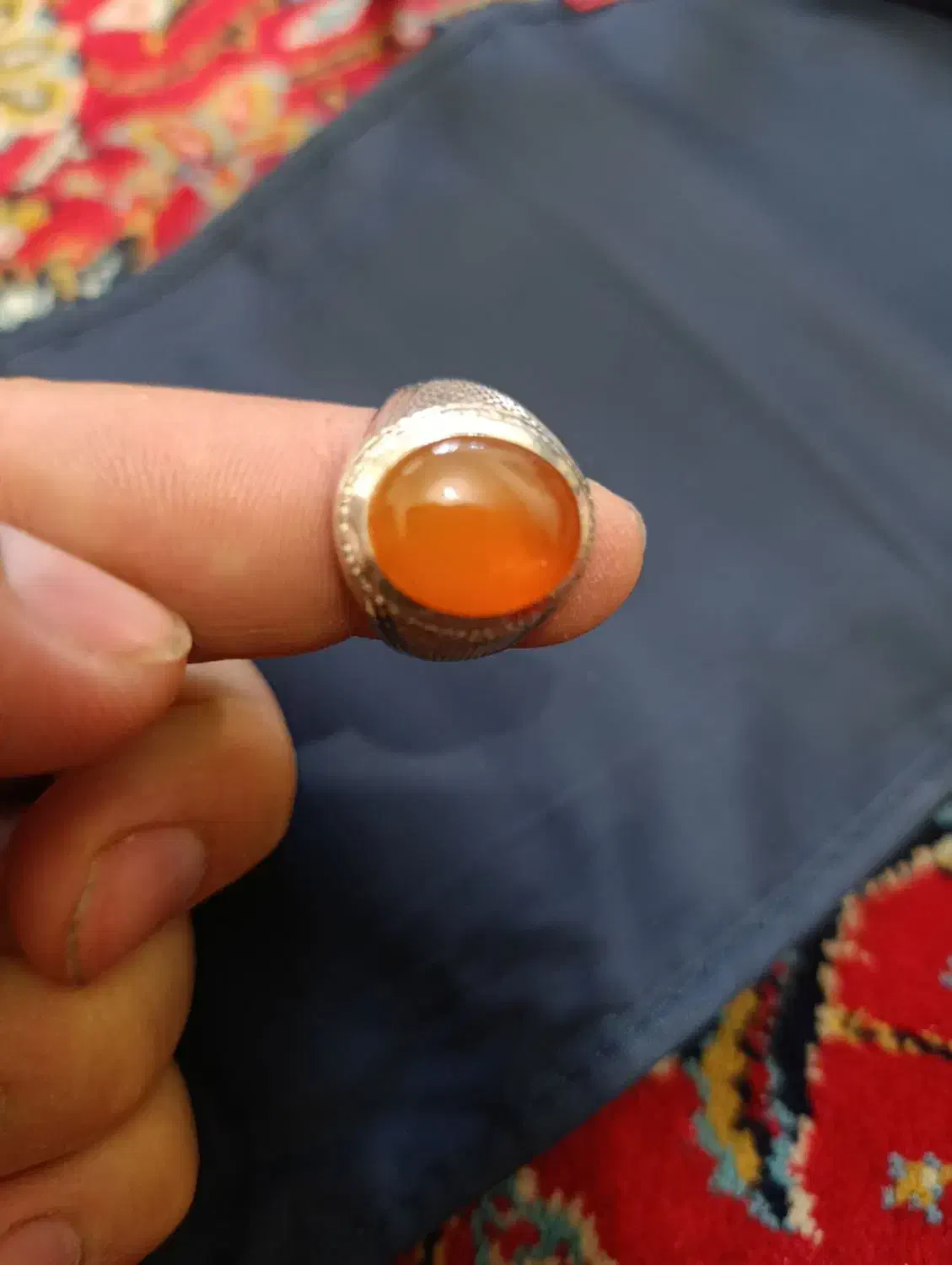 ۳تا انگشتر عقیق و فیروزه نیشابور اصل|جواهرات|خرمآباد, |دیوار