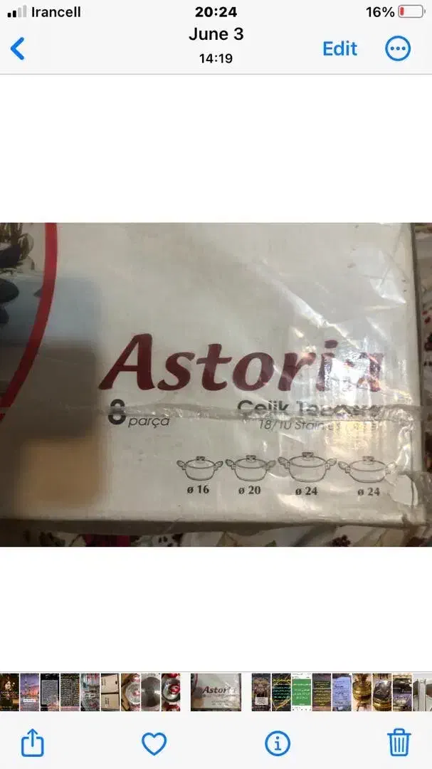 ست قابلمه ۸ پارچه ترک astoria|ظروف پخت‌وپز|شیراز, معالی‌آباد|دیوار