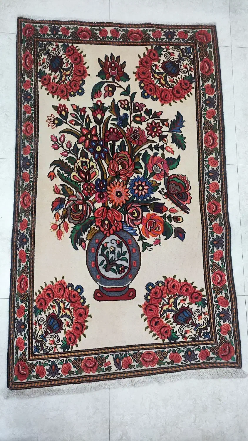 فرش دستبافت کرم گلدونی|فرش|تهران, خانی آباد نو جنوبی|دیوار