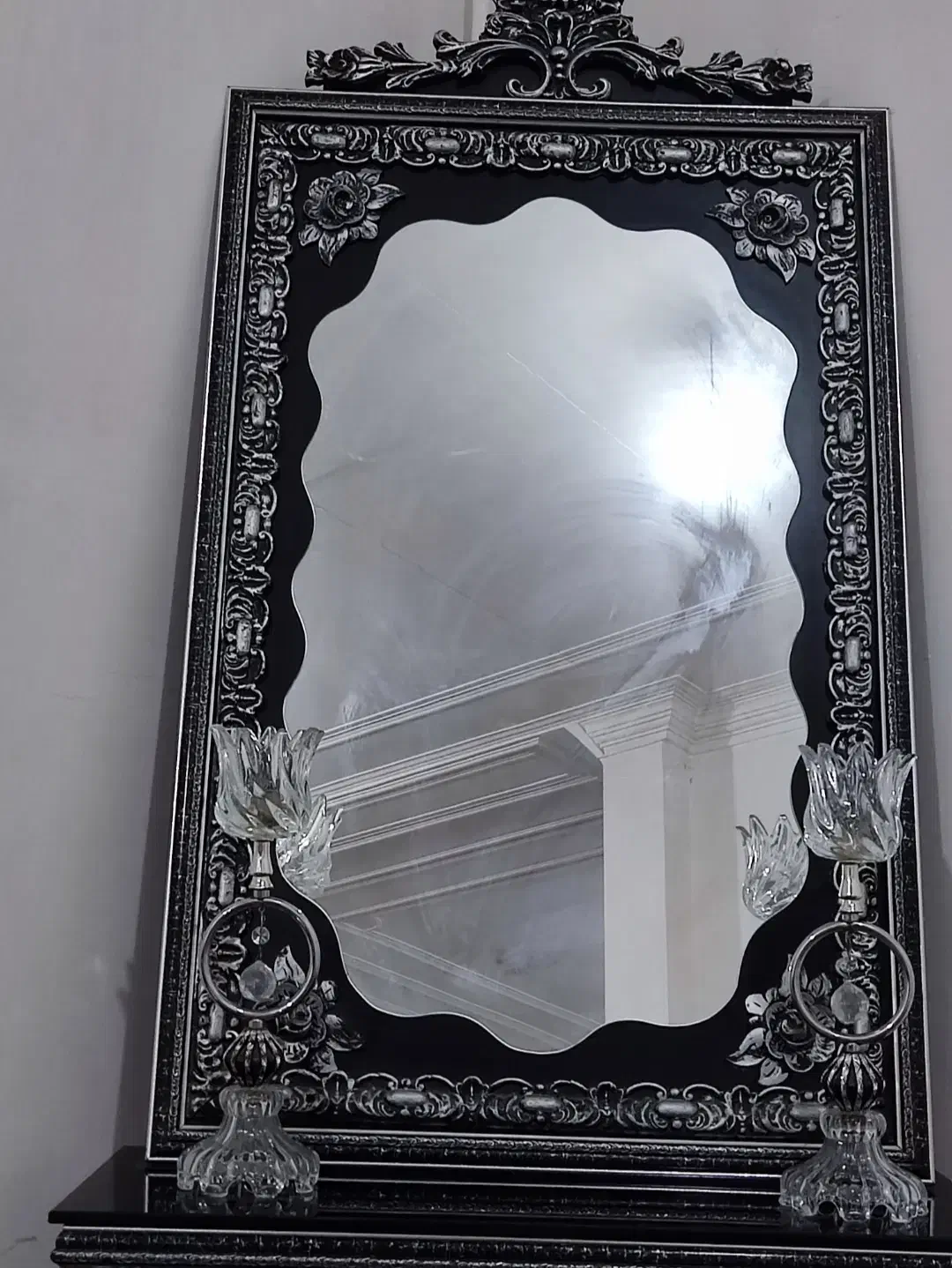 آینه و شمعدان در حد نو کاملا سالم|صنایع دستی و سایر لوازم تزئینی|زابل, |دیوار