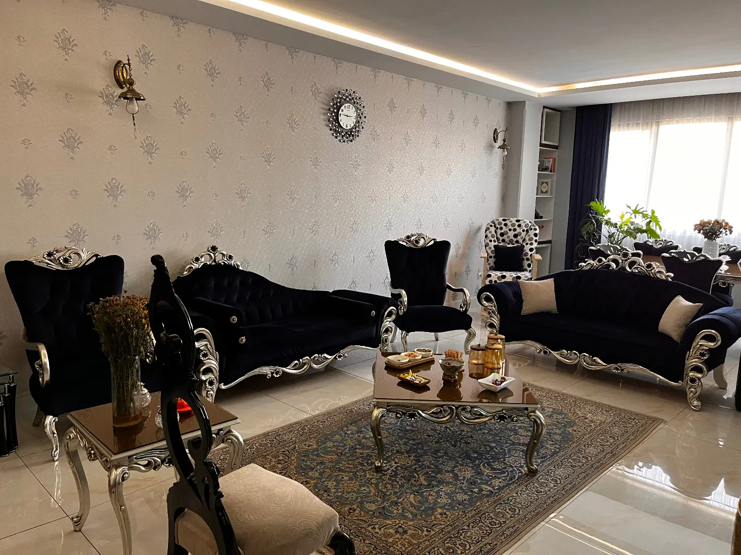 مبلمان 7نفره بامیز وعسلی ونهارخوری8نفره ست مبلمان|مبلمان خانگی و میز عسلی|تهران, قیطریه|دیوار