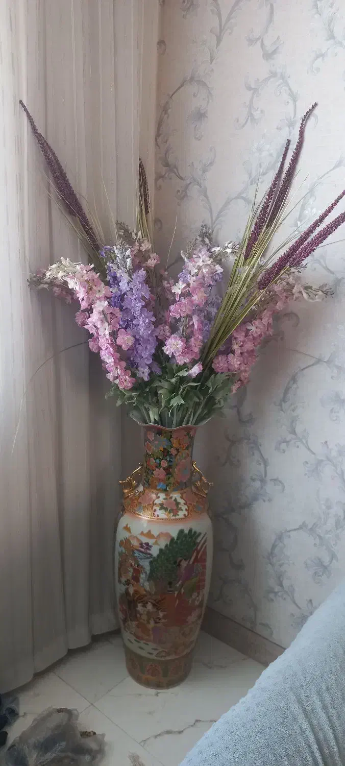 گلدان چینی همراه گل خارجی|گل مصنوعی|ملارد, |دیوار