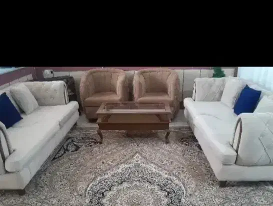 هشت نفره چستر کرم و قهوه ای  شیک|حراج|گنبد کاووس, |دیوار