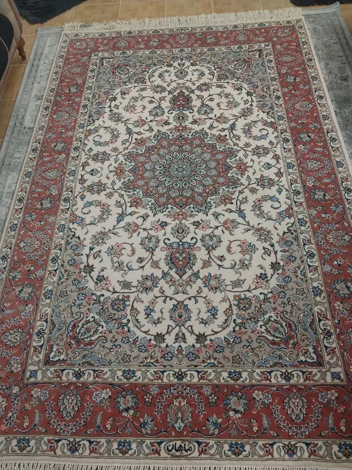 فرش دستبافت جفت۶متری|فرش|قم, نخودی|دیوار