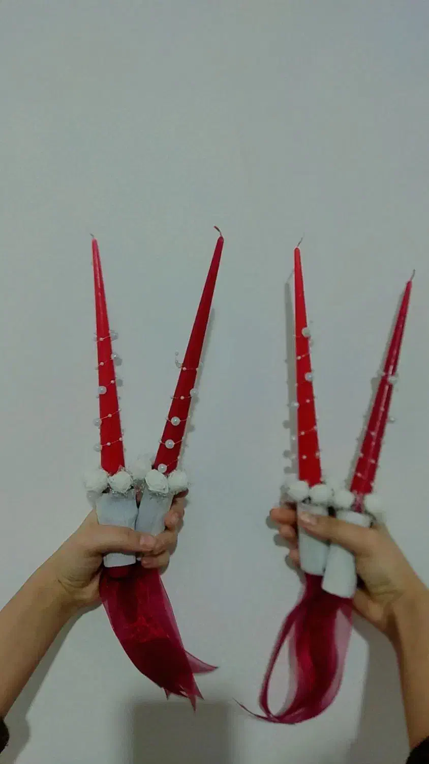 شمع عروس دامادی|گل مصنوعی|میاندوآب, |دیوار