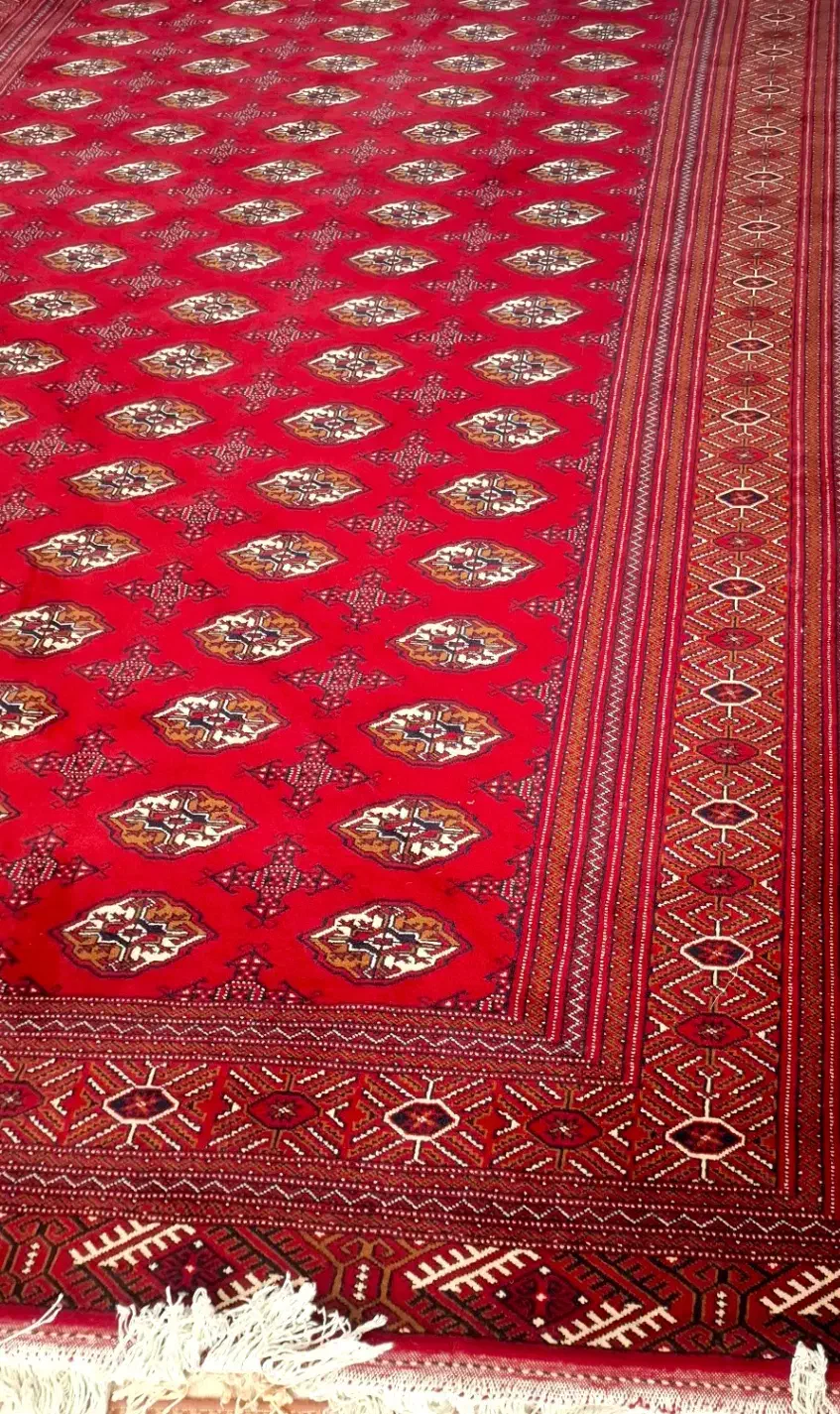 فرش دست بافت ترکمنی پشمی نو.عالی12متری.یک جفت.سالم|فرش|بجنورد, |دیوار