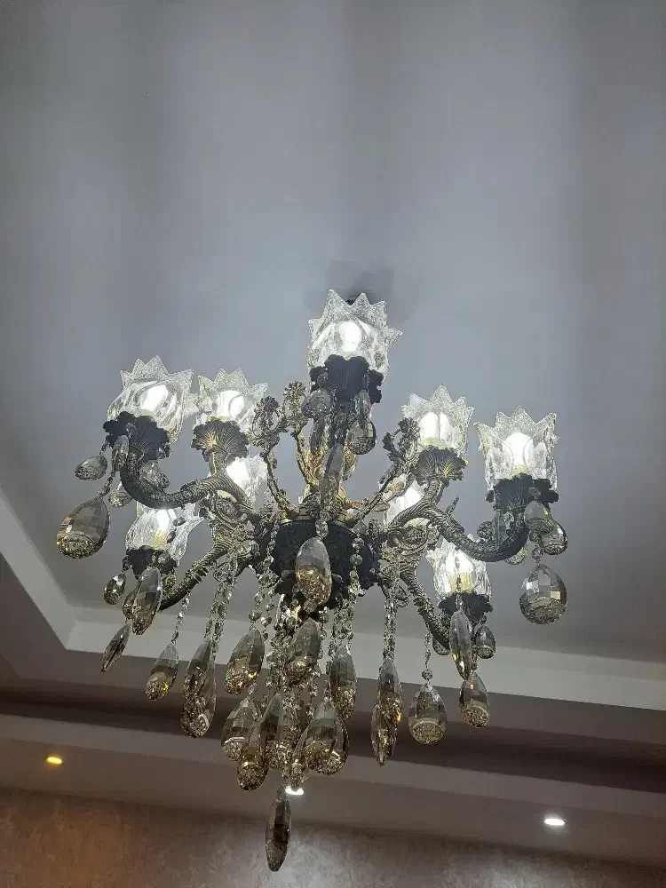 لوستر تمام برنج آبکاری با طلا|لوستر و چراغ آویز|محمدشهر, سیدآباد|دیوار