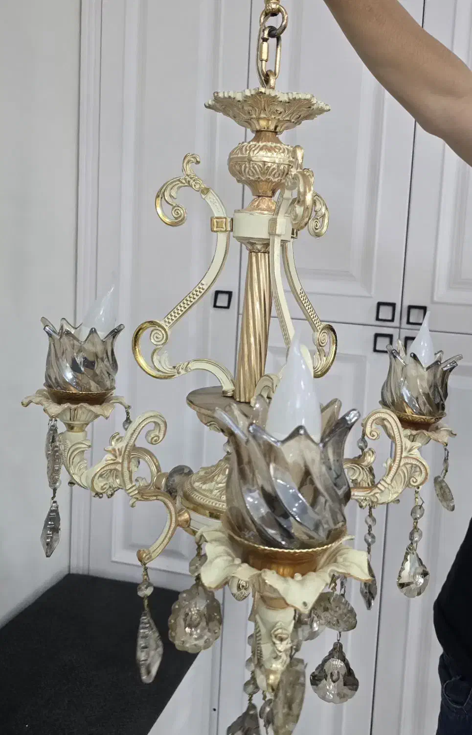 ۳عدد لوستر کرم طلایی|لوستر و چراغ آویز|قدس, شهرقدس|دیوار