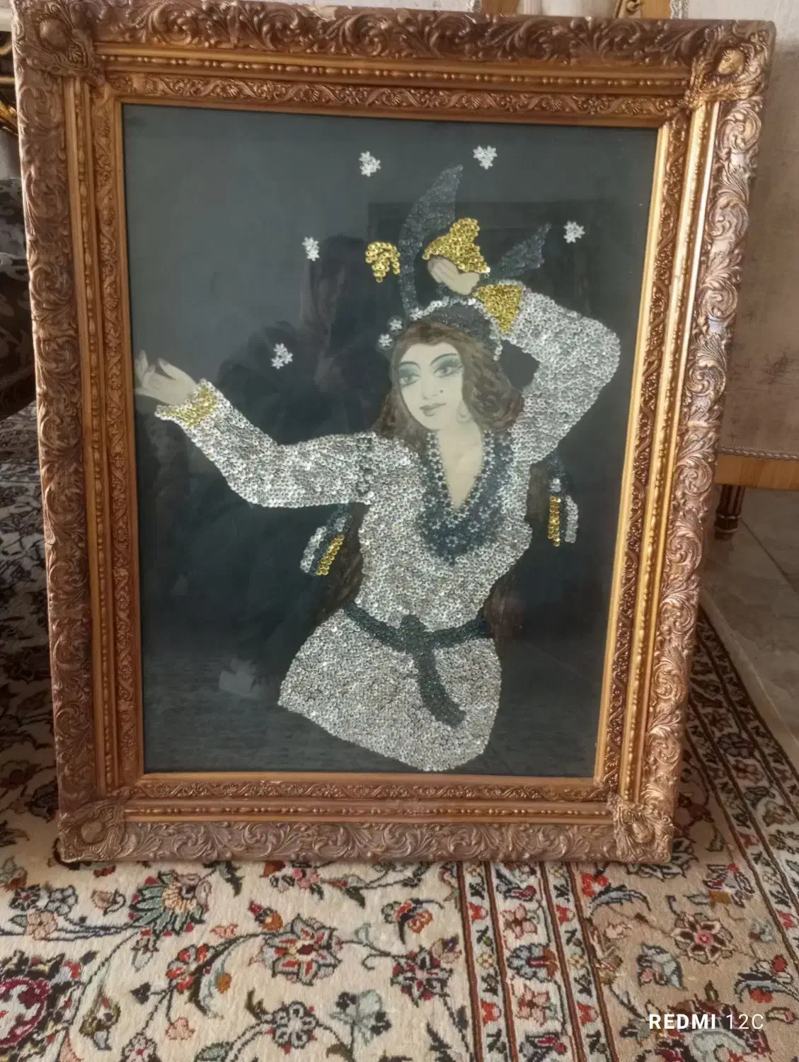 دو عدد تابلو پولک دوزی و تابلو کوبلن دوزی چوبی|تابلو، نقاشی، عکس|پردیس, فاز ۲|دیوار