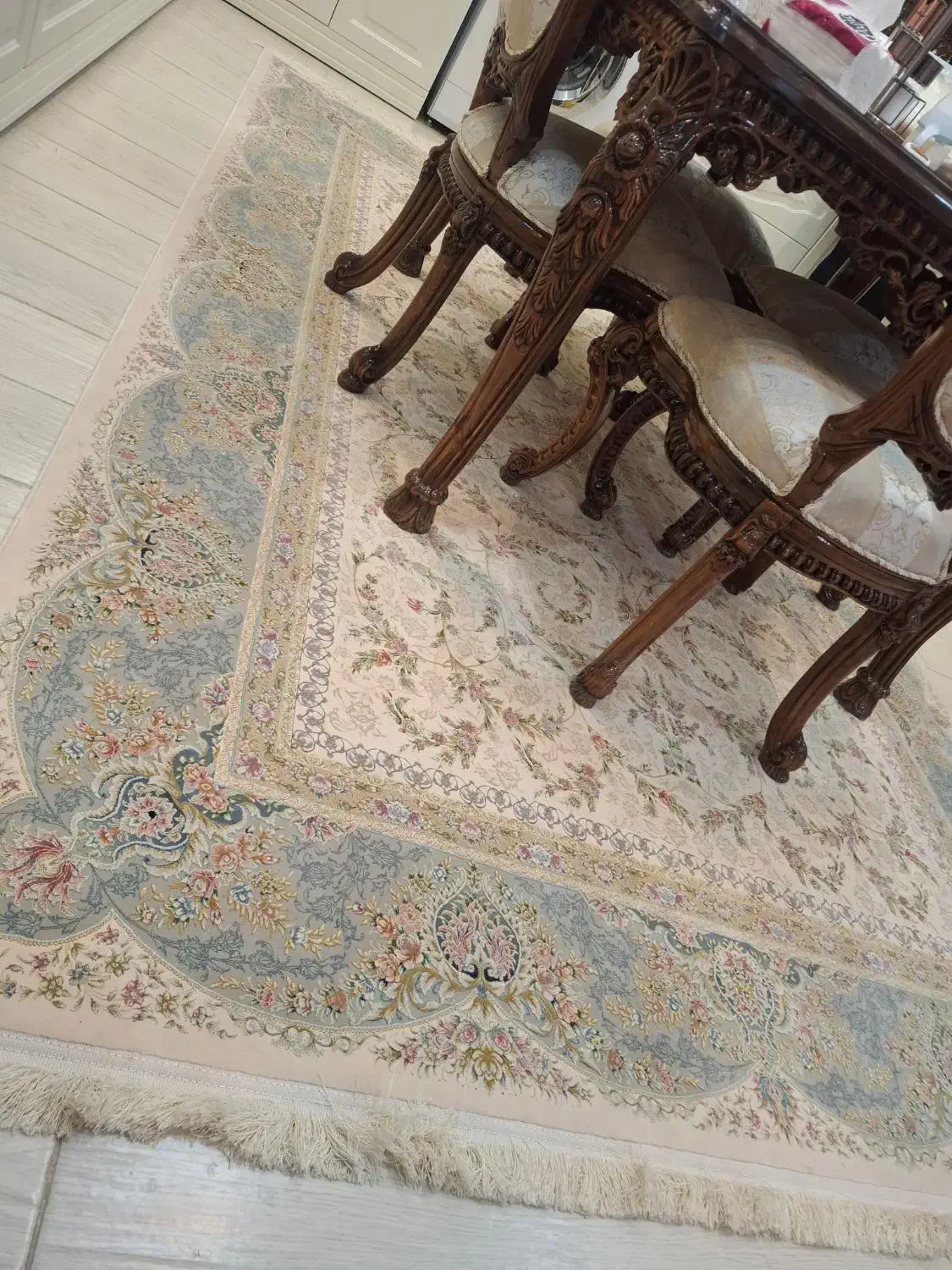 فرش ماشینی ابریشم ۱۵۰۰شانه|فرش|اهر, |دیوار