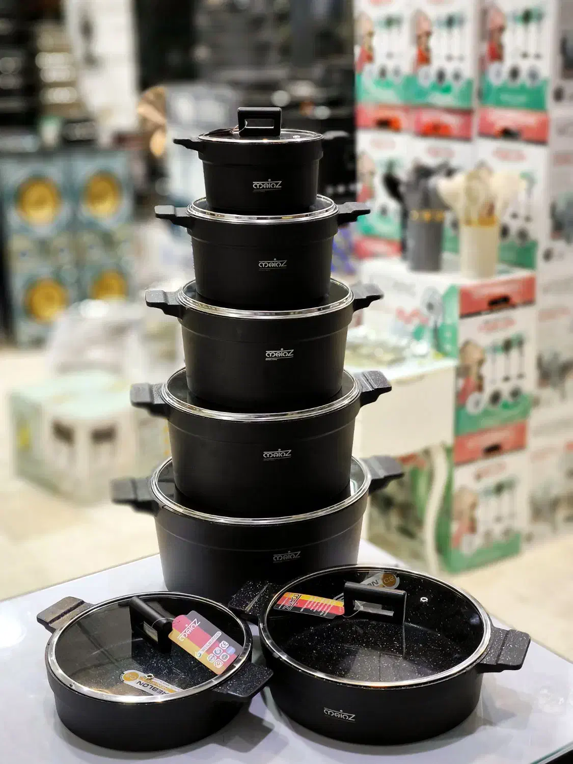 سرویس قابلمه چدن ماینز آلمان اصلی، کف اینداکشن|ظروف پخت‌وپز|قم, علی آباد سعدگان|دیوار