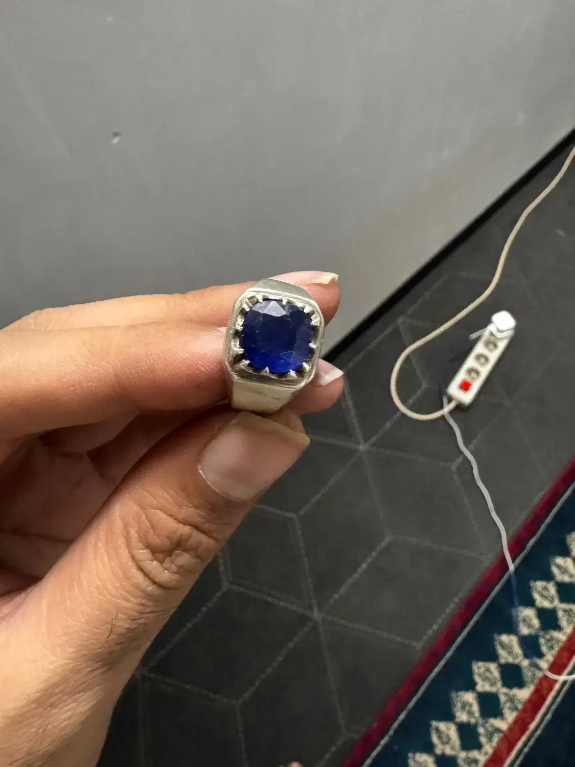 انگشتر یاقوت کبود افریقایی درجه یک دستساز|جواهرات|زاهدان, |دیوار